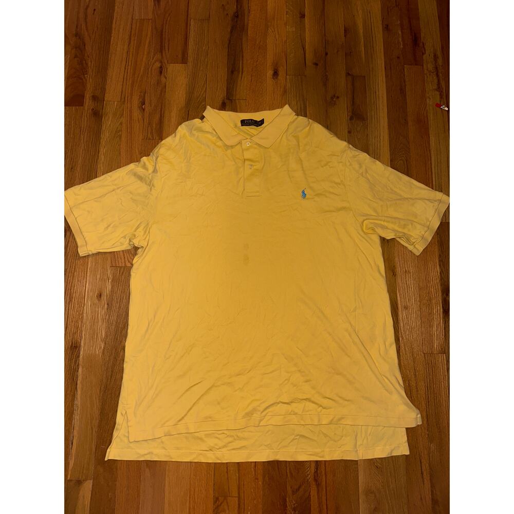 Polo by Ralph Lauren Mens XxL 1/4
Button Pullover Cotton Logo Yellow